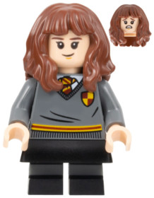 Hermione Granger, Gryffindor Sweater with Crest, Black Skirt, Black Short Legs with Dark Bluish Gray