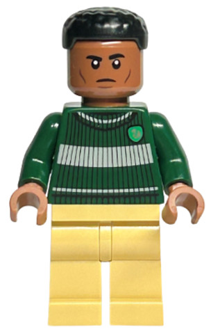 LEGO® Minifigurák hp401 - Blaise Zabini - Dark Green Slytherin Quidditch Sweater, Tan Legs