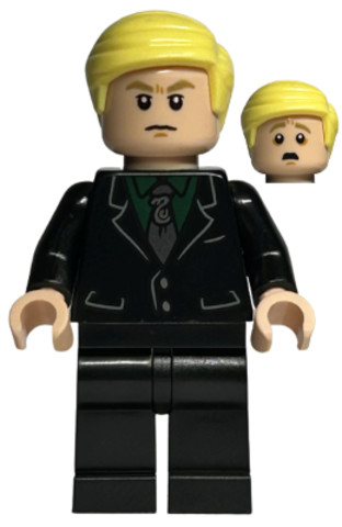 LEGO® Minifigurák hp412 - Draco Malfoy - Black Suit, Slytherin Tie, Neutral / Scared