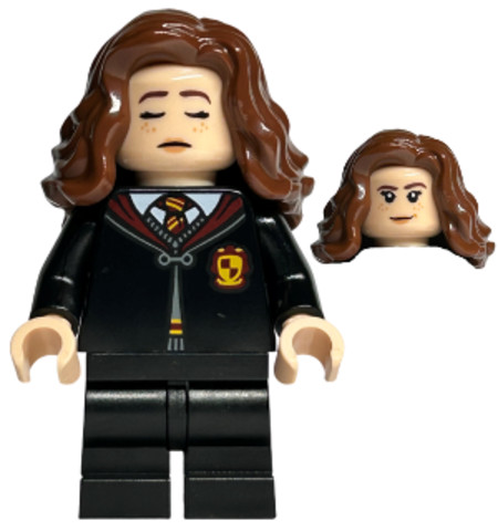 LEGO® Minifigurák hp415 - Hermione Granger - Gryffindor Robe Clasped, Black Medium Legs, Sleeping / Awake