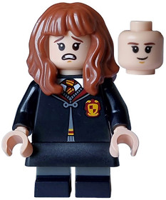 Hermione Granger - Griffendél köpeny, Fekete szoknya, Fekete lábak, Nyitott ijedt / Csukott mosolygó