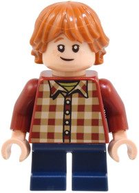 Ron Weasley sötétpiros, kockás pulóverben