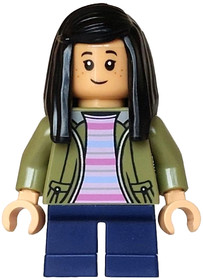 Cho Chang - Olive Green Jacket, Dark Blue Short Legs
