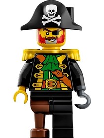 Kalóz kapitány - halálfejes fekete kalapban, barna falábbal