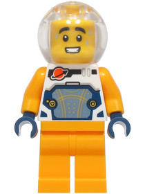 Astronaut - Male, White Spacesuit with Bright Light Orange Arms, Bright Light Orange Legs, Trans-Cle