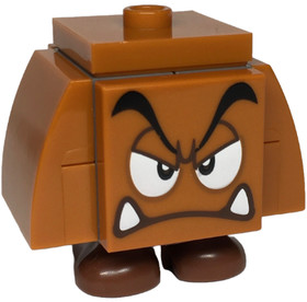 Goomba mérges arcal, összeráncolt szemöldökkel