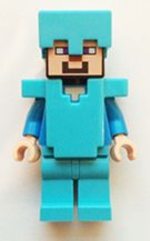 LEGO® Minifigurák min015 - Steve Középazúr páncélban