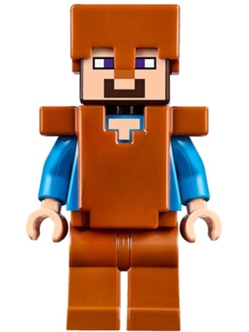LEGO® Minifigurák min044 - Steve - Sötétnarancs Sisakkal, Páncéllal és Lábakkal