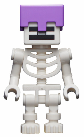 LEGO® Minifigurák min065 - Skeleton with Cube Skull - Medium Lavender Helmet