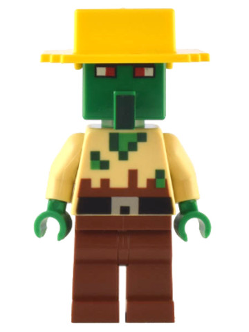 LEGO® Minifigurák min135 - Zombie Villager - Tan Torso, Yellow Hat