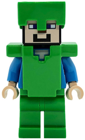 LEGO® Minifigurák min140 - Steve - Bright Green Legs, Helmet, and Armor