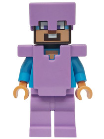 Steve (Nougat) - Medium Lavender Legs, Helmet and Armor, Dark Azure Around Eyes