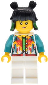 Mei - White Jacket with Buttons, White Legs