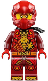 Kai - Dragons Rising, Tunic with Shoulder Armor, Dark Red and Red Head Wrap, Scabbard