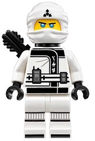 LEGO® Minifigurák njo318h - Zane - Fekete Tegezzel, fehér maszk nélkül, használt