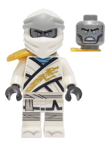 LEGO® Minifigurák njo670 - Zane - Legacy, Pearl Gold Armor Shoulder Pad, Flat Silver Head