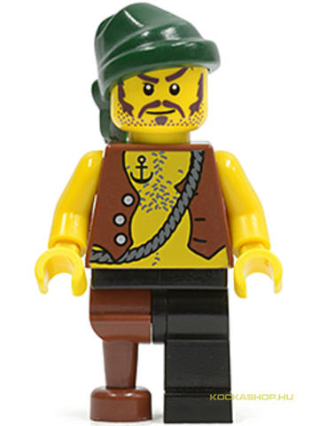LEGO® Minifigurák pi110 - Kalóz falábbal mellényben, zöld kendővel
