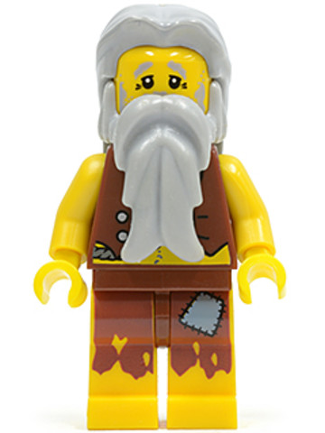 LEGO® Minifigurák pi112 - Kalóz Mellényben, Szürke Hajjal és Szakállal