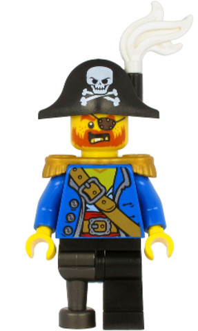 LEGO® Minifigurák pi185 - Kalóz kapitány - halálfejes kalapban, gyöngyház szürke lábbal