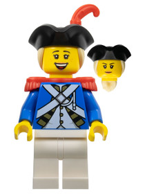 Birodalmi katona IV – tiszt, nő, fekete kalap, barna haj, vörös epaulettek és tollak