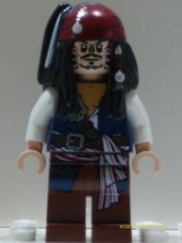 LEGO® Minifigurák poc010 - Jack Sparrow Kapitány Kannibálnak Öltözve