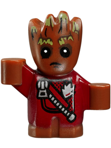 LEGO® Minifigurák sh0381 - Baby Groot - Piros, Cipzáros Ruhában