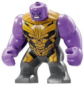 Thanos - Nagy figura, Lila karok, Sötét kékesszürke öltözet aranyszínű páncéllal, dühös