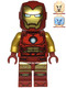 LEGO® Minifigurák sh0910 - Vasember - Sötétpiros és aranyszínű páncél, Kör alakú Arc Reaktor, Aranyszínű karok