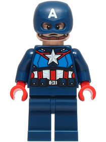 Captain America - Dark Blue Suit with Dark Blue Belt, Red Hands, Helmet