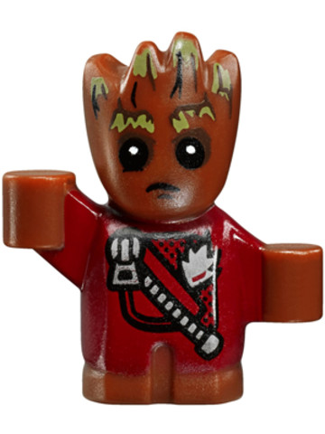 LEGO® Minifigurák sh381 - Baby Groot - Piros, Cipzáros Ruhában