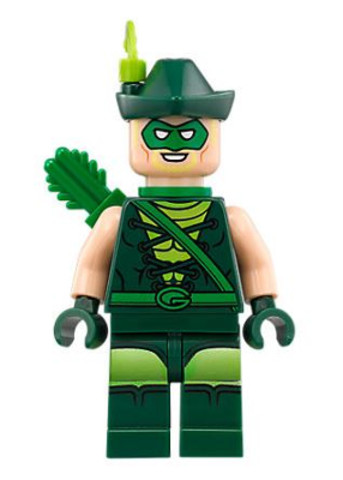 LEGO® Minifigurák sh465 - Zöld íjász, nyilak és tartó nélkül, tolldíszes sapkával