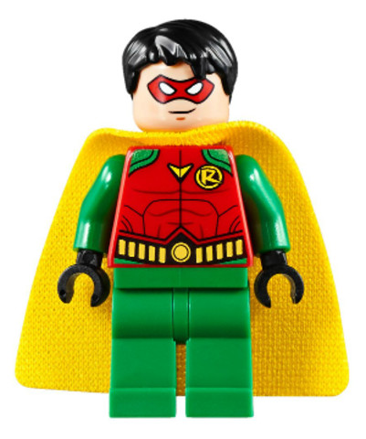 LEGO® Minifigurák sh514 - Robin (Juniors) - Piros maszkkal és sárga köpennyel