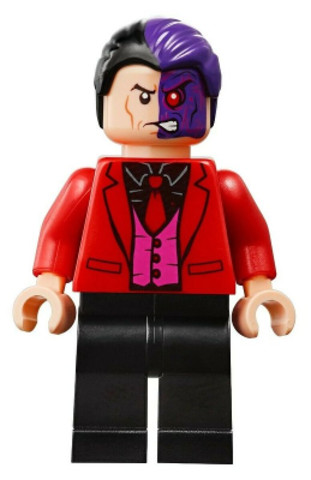 LEGO® Minifigurák sh594 - Kétarc - fekete ingben és piros kabátban