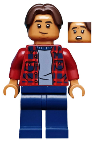 LEGO® Minifigurák sh602 - Ned Leeds - Sötétpiros ing, sötétkék lábak