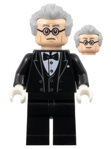 LEGO® Minifigurák sh883 - Alfred Pennyworth - Fekete szmoking, Világosszürke haj