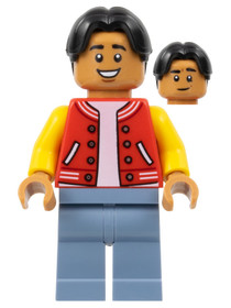 LEGO® Minifigurák sh893 - Ned Leeds - Piros és sárga dzseki, Homok kék lábak 