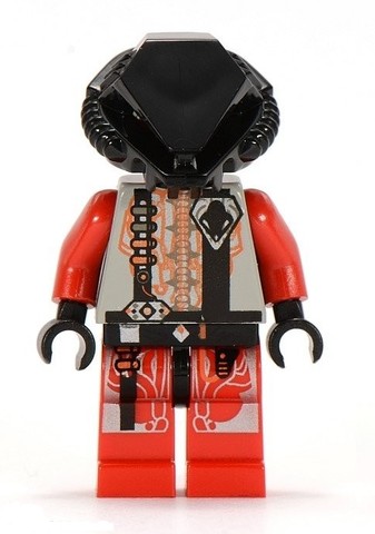 LEGO® Minifigurák sp047 - UFO Alien Piros - Fekete festetlen Sisakban
