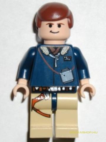 LEGO® Minifigurák sw0081 - Han Solo, világosbarna lábak, barnásvöröses haj