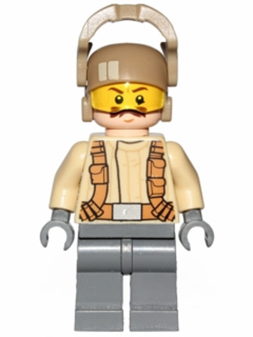 LEGO® Minifigurák sw0696 - Ellenálló Katona Homokszínű Kabátban, Bajusszal