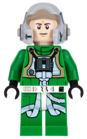 LEGO® Minifigurák sw0819 - Rebel Pilot A-wing (Open Helmet, Green Jumpsuit)