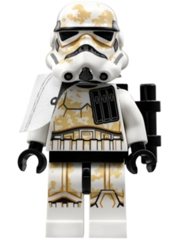 LEGO® Minifigurák sw0894 - Sandtrooper - Fehér Vállvédővel, Töltény Táskával és Homok Festéssel
