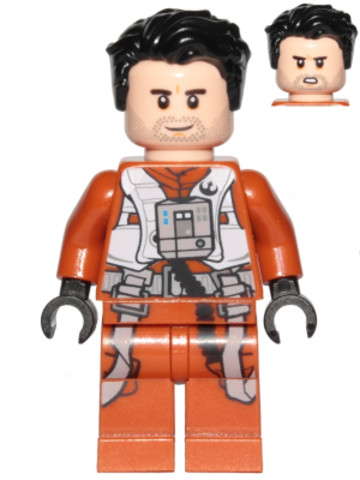 LEGO® Minifigurák sw0931 - Poe Dameron (pilóta ruha, balra fésült haj)