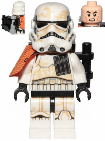 LEGO® Minifigurák sw0961 - Kapitány Sivatagi Rohamosztagos narancssárga köpennyel, töltény tárral