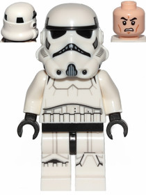 Imperial Stormtrooper (Dual Molded Helmet, Black Squares on Back) - Male, Light Nougat Head, Scowl