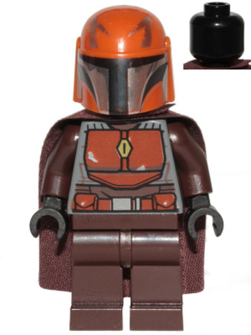 LEGO® Star Wars™ sw1079 -  Mandalorian Tribe Warrior - Férfi, Sötétbarna Köpeny, Sötétnarancs Sisak