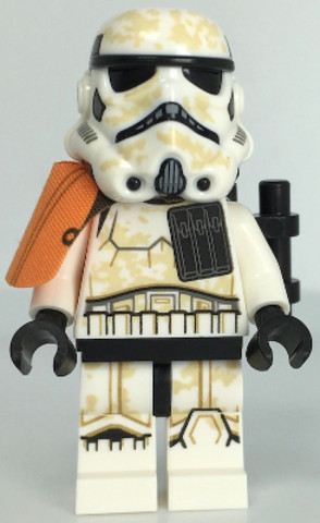 LEGO® Minifigurák sw1132 - Sandtrooper Squad Leader/Captain - Orange Pauldron, Ammo Pouch, Dirt Stains, Survival Backpack, Frow