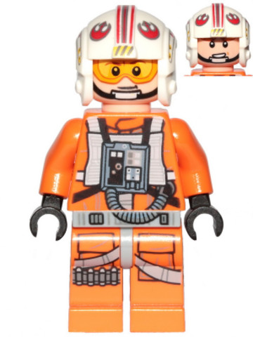 LEGO® Minifigurák sw1139 - Luke Skywalker (Pilot, Printed Legs, Visor Up / Down, Askew Front Panel)
