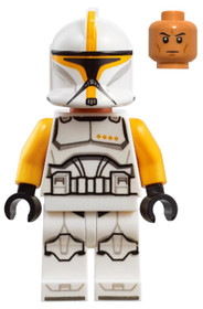 Clone Trooper Commander (Phase 1) - Bright Light Orange Arms, Nougat Head