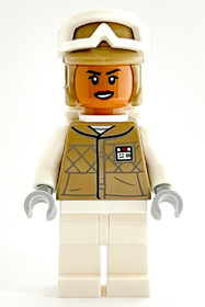 Hoth Rebel Trooper Dark Tan Uniform and Helmet, White Legs and Backpack, Female