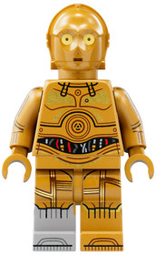 C-3PO - Molded Light Bluish Gray Right Foot, Printed Arms